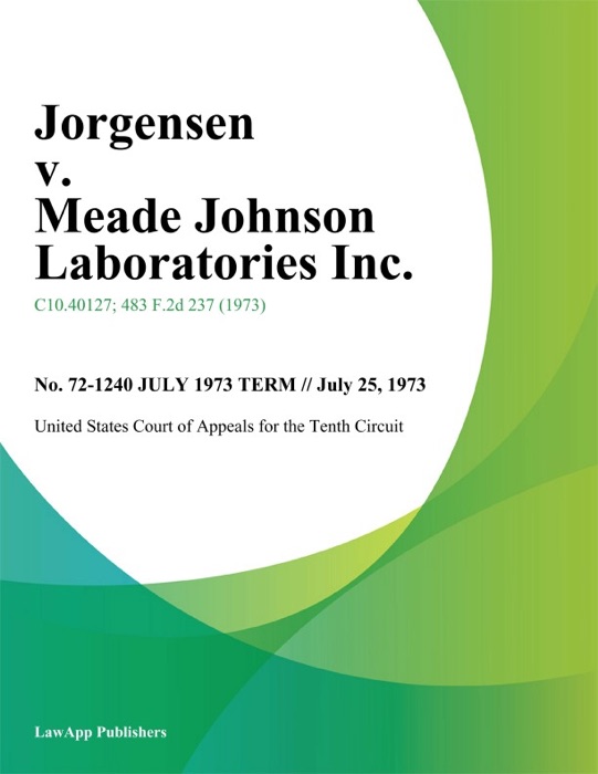 Jorgensen v. Meade Johnson Laboratories Inc.