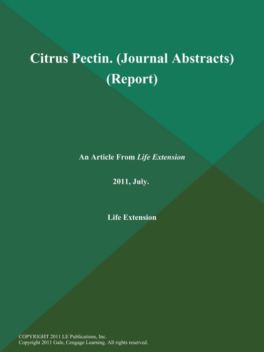 Citrus Pectin (Journal Abstracts) (Report)