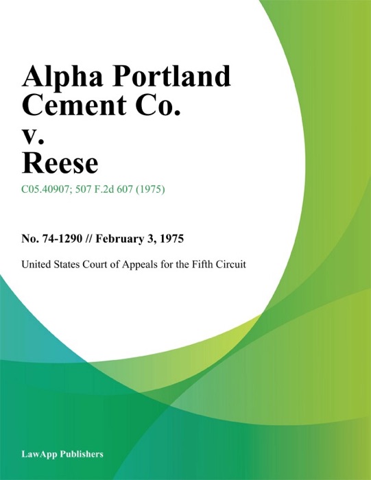 Alpha Portland Cement Co. v. Reese