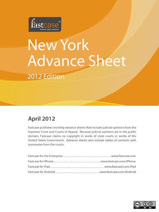 New York Advance Sheet April 2012