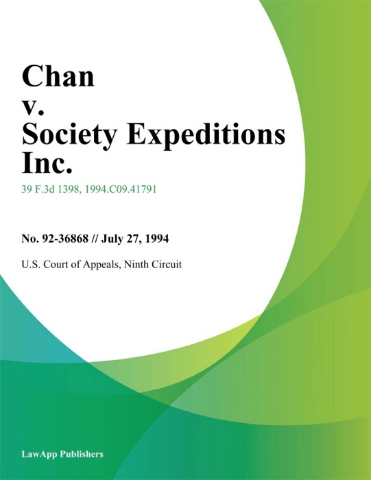 Chan V. Society Expeditions Inc.