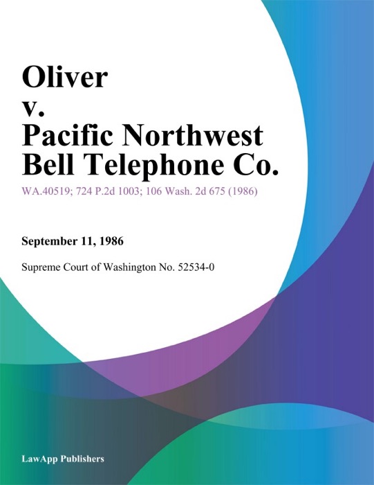 Oliver V. Pacific Northwest Bell Telephone Co.