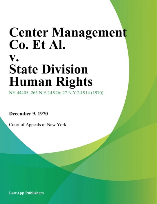 Center Management Co. Et Al. v. State Division Human Rights