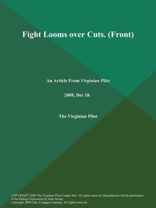 Fight Looms over Cuts (Front)