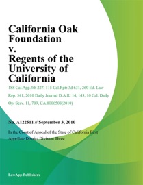 California Oak Foundation v. Regents of the University of California - Colorado Supreme Court
