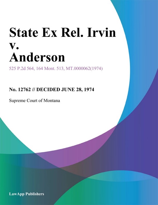 State Ex Rel. Irvin v. anderson