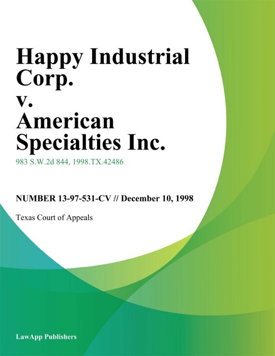 Happy Industrial Corp. v. American Specialties Inc.