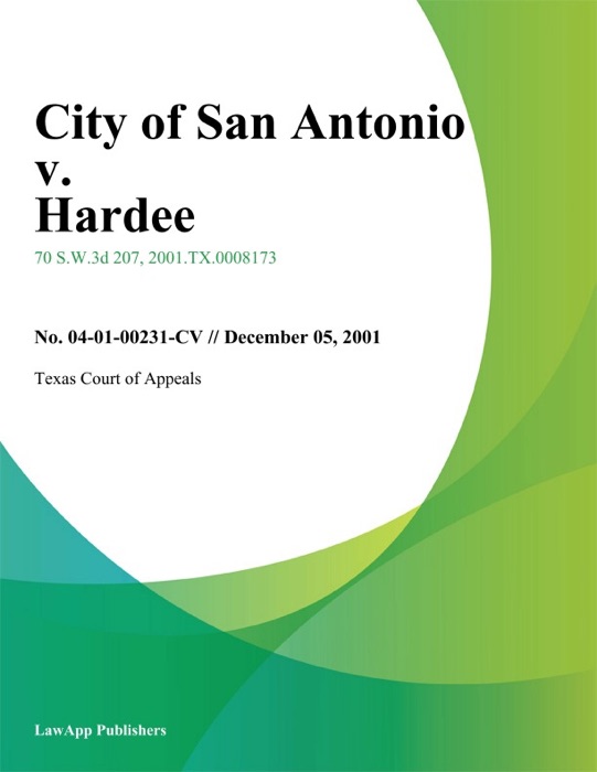 City Of San Antonio V. Hardee