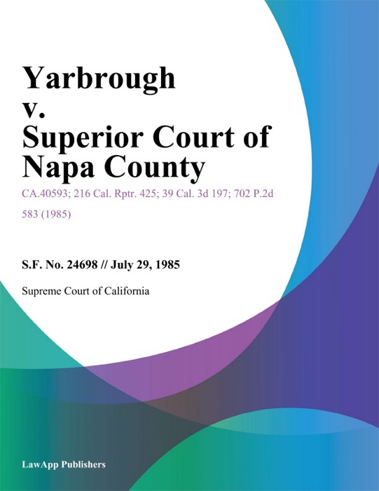 Yarbrough v. Superior Court of Napa County