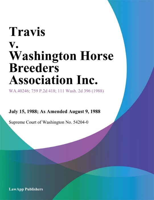Travis V. Washington Horse Breeders Association Inc.