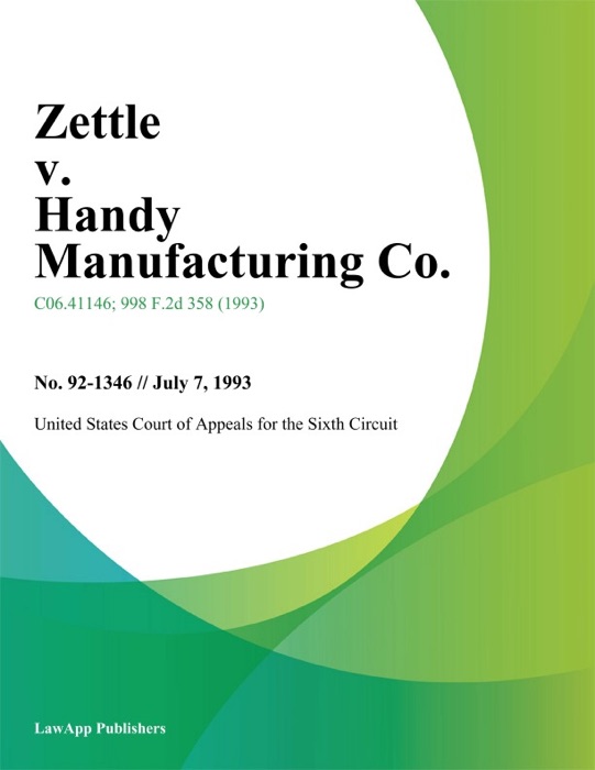 Zettle V. Handy Manufacturing Co.