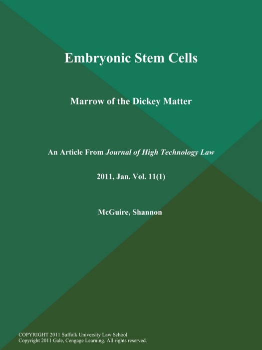 Embryonic Stem Cells: Marrow of the Dickey Matter