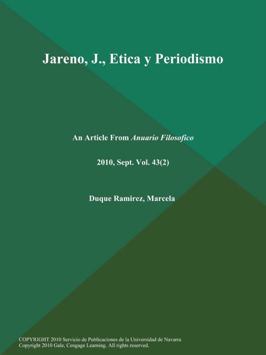 Jareno, J., Etica y Periodismo