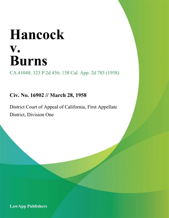 Hancock V. Burns