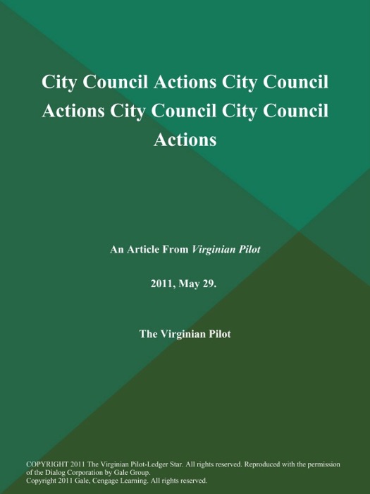 City Council Actions City Council Actions City Council City Council Actions