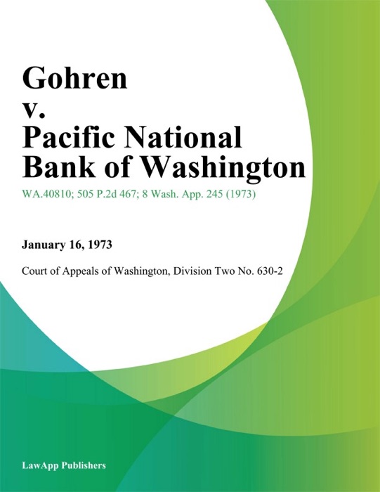 Gohren V. Pacific National Bank Of Washington