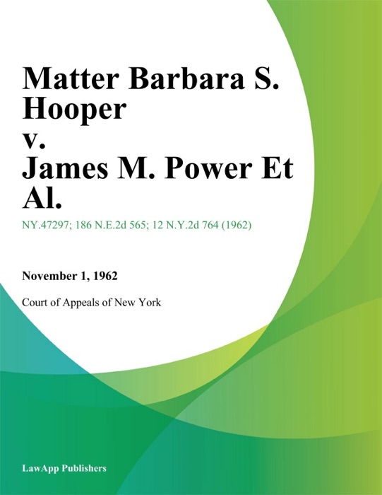 Matter Barbara S. Hooper v. James M. Power Et Al.