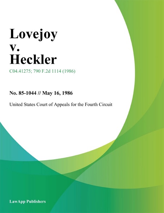 Lovejoy v. Heckler