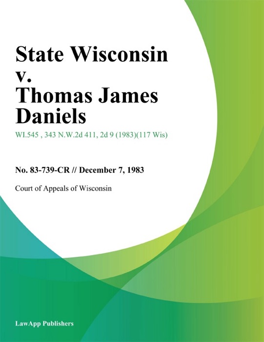 State Wisconsin v. Thomas James Daniels