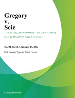 Gregory v. Scie by Ninth Circuit U.S. Court of Appeals