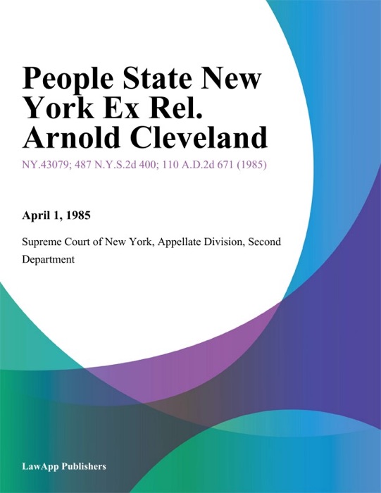 People State New York Ex Rel. Arnold Cleveland