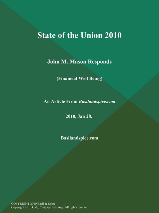 State of the Union 2010: John M. Mason Responds (Financial Well Being)