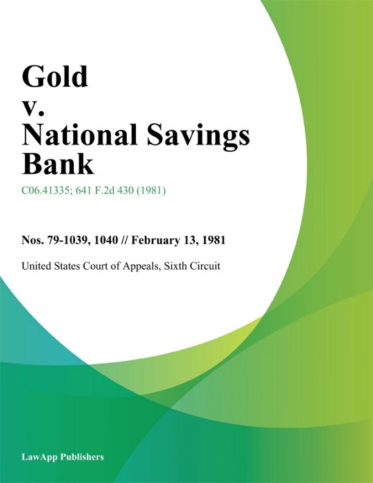 Gold V. National Savings Bank