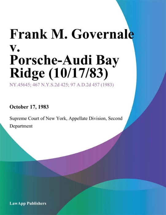 Frank M. Governale v. Porsche-Audi Bay Ridge