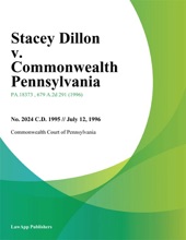 Stacey Dillon V. Commonwealth Pennsylvania