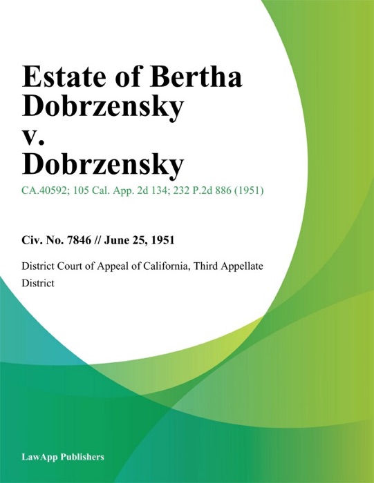 Estate of Bertha Dobrzensky v. Dobrzensky