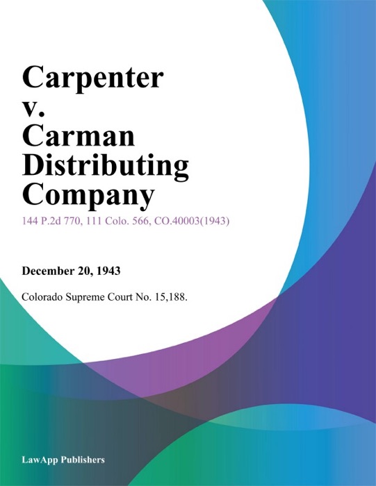 Carpenter v. Carman Distributing Company