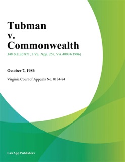 Tubman v. Commonwealth by Virginia Court of Appeals