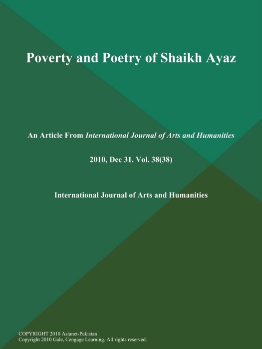 Poverty and Poetry of Shaikh Ayaz