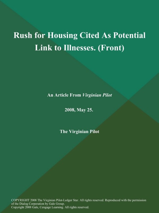 Rush for Housing Cited As Potential Link to Illnesses (Front)