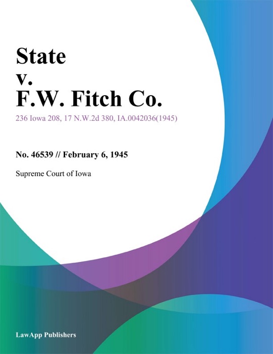 State v. F.W. Fitch Co.