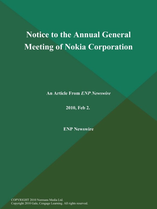 Notice to the Annual General Meeting of Nokia Corporation