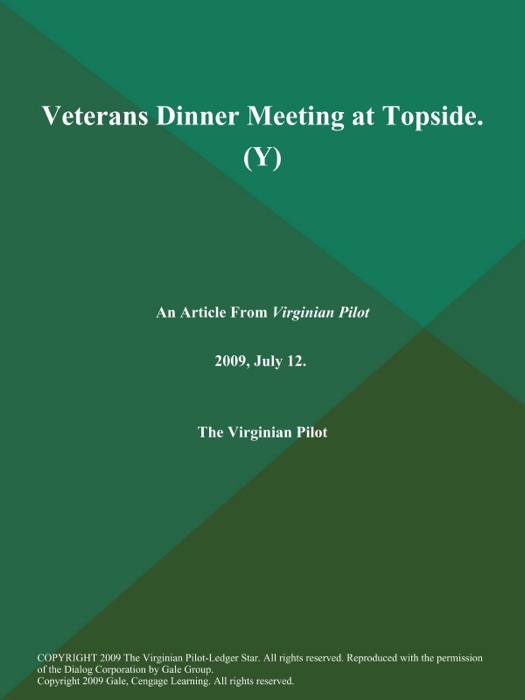 Veterans Dinner Meeting at Topside (Y)