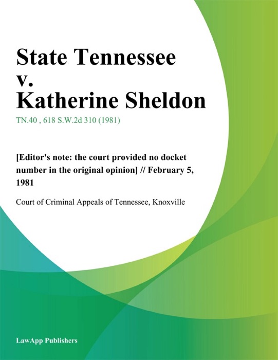 State Tennessee v. Katherine Sheldon