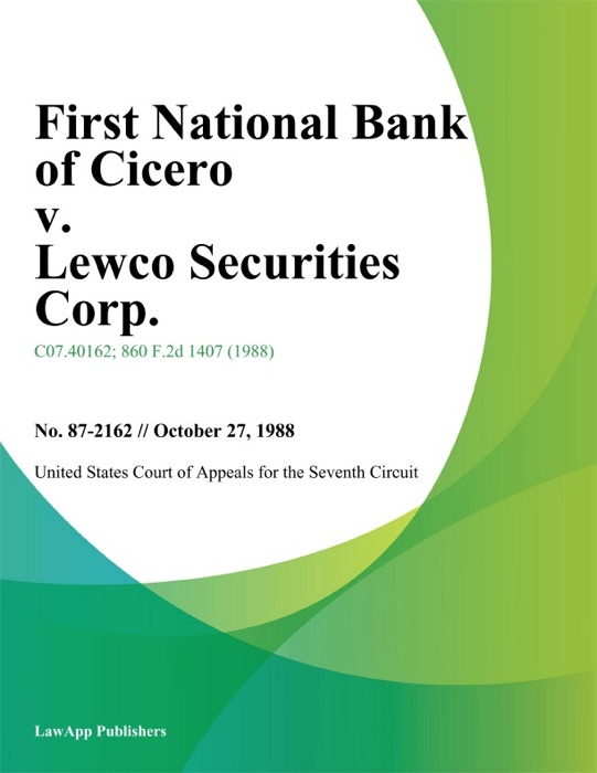 First National Bank Of Cicero V. Lewco Securities Corp.