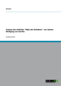 Analyse des Gedichts 'Nähe des Geliebten' von Johann Wolfgang von Goethe - Anonym