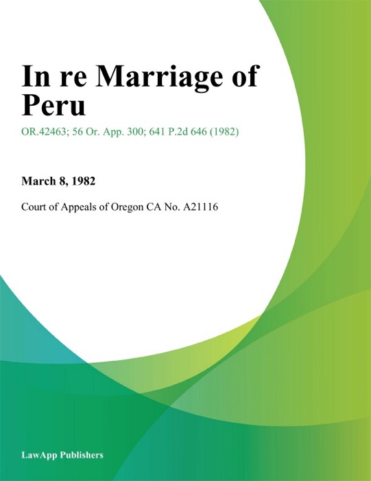 In re Marriage of Peru
