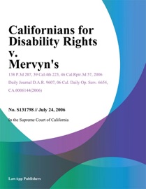 Californians For Disability Rights V. Mervyn's - In the Supreme Court of California