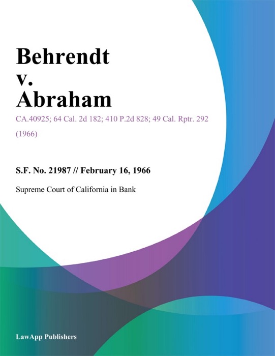 Behrendt V. Abraham