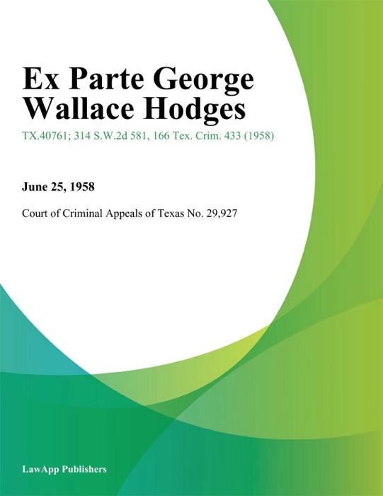 Ex Parte George Wallace Hodges