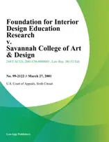 Foundation For Interior Design Education Research V. Savannah College Of Art & Design