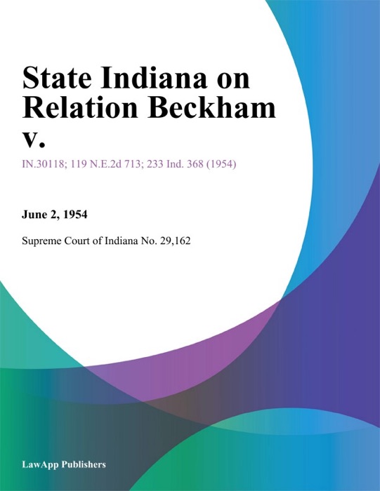 State Indiana on Relation Beckham V.