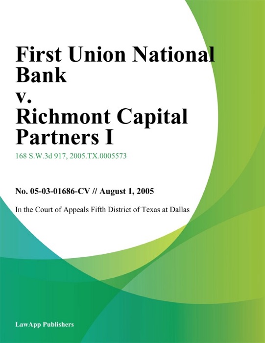 First Union National Bank V. Richmont Capital Partners I