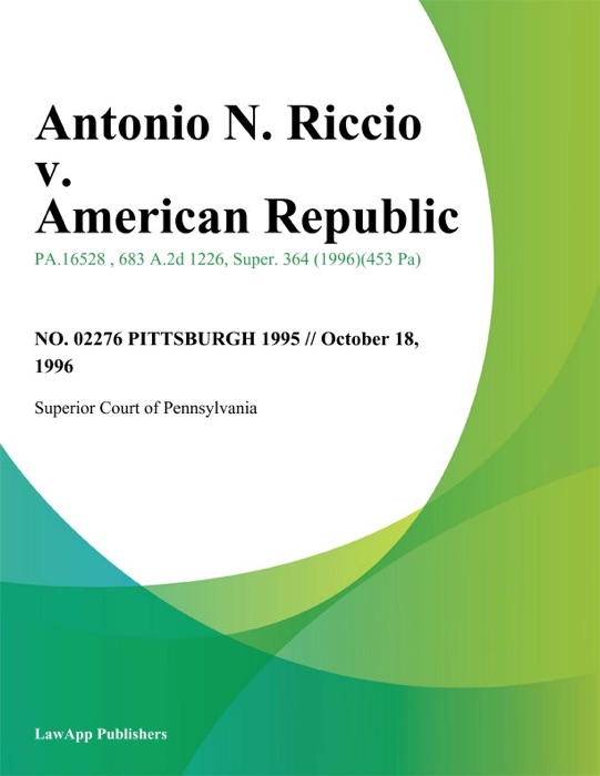 Antonio N. Riccio v. American Republic