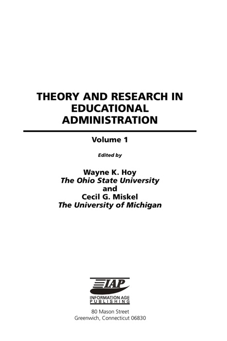 Theory and Research in Educational Administration