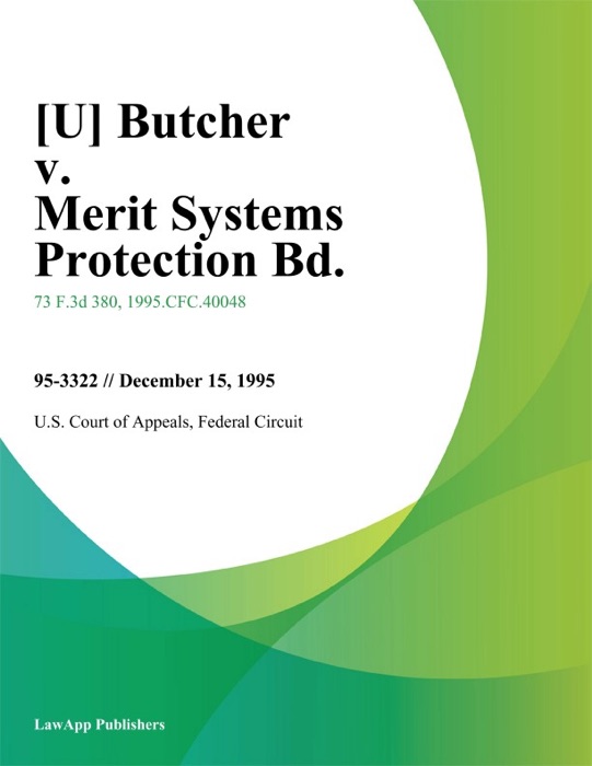 Butcher v. Merit Systems Protection Bd.